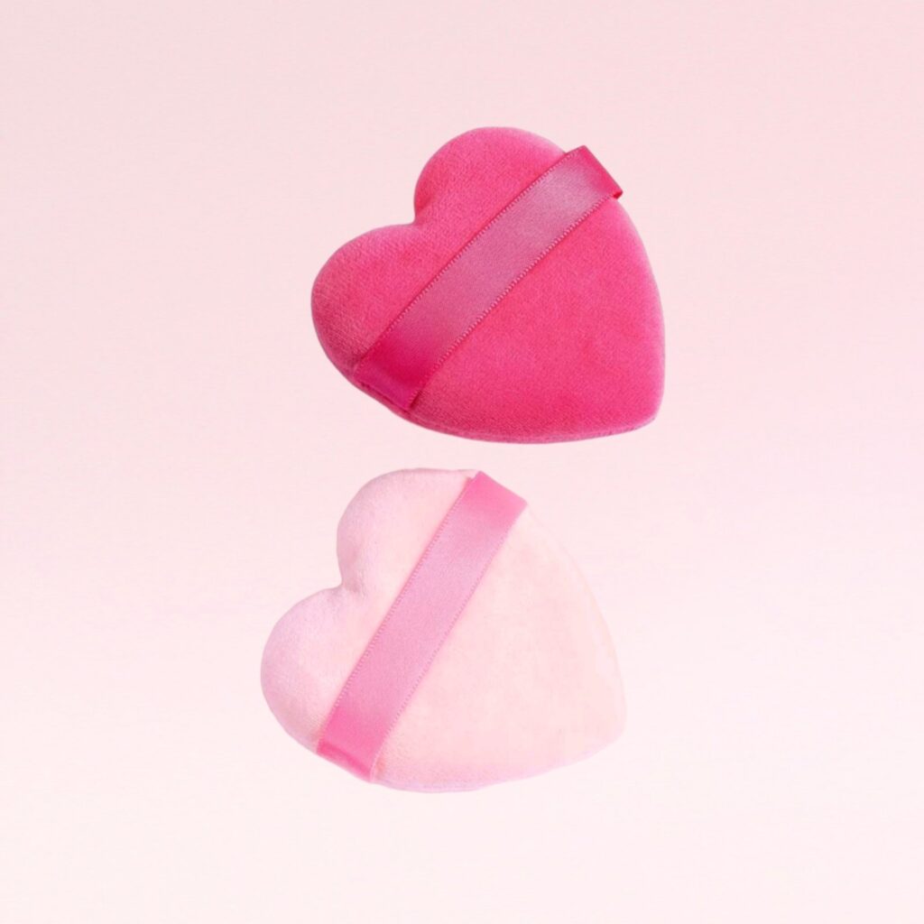 Σφουγγαράκια σε σχήμα καρδιάς 2τμχ Ροζ-Φούξια