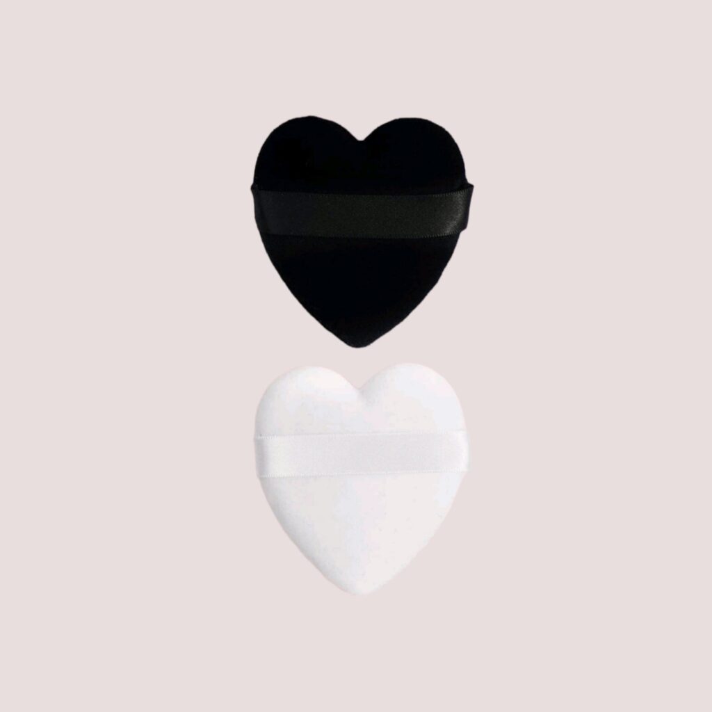 Σφουγγαράκια σε σχήμα καρδιάς 2τμχ, Άσπρο-Μαύρο